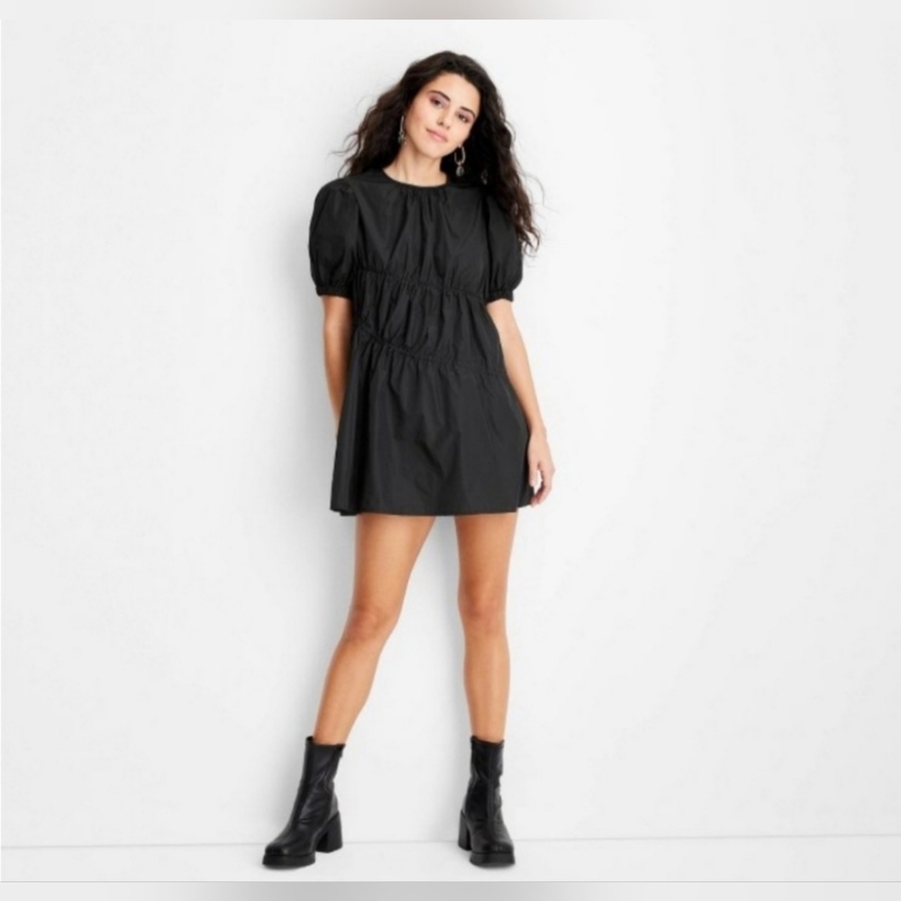 Puff Short Sleeve Drawcord Mini Dress- TARGET/FUTURE COLLECTIVE
